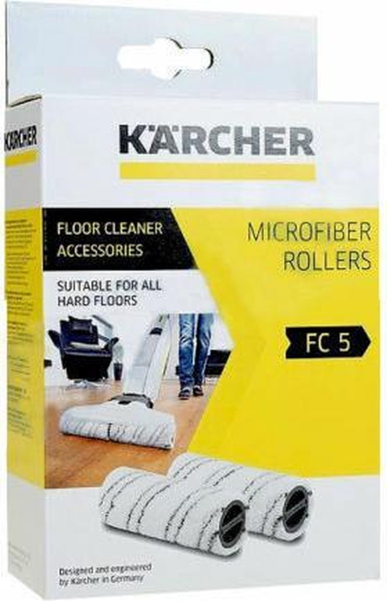 Karcher microvezel rol grijs - 2 stuks - voor vloerreiniger micro vezel rollen Karcher FC5