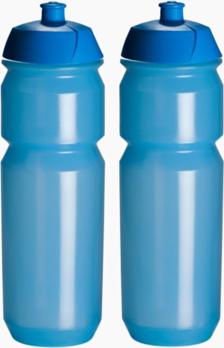 2 x Tacx Shiva Bidon - 750 ml - Transparant Blauw Drinkbus