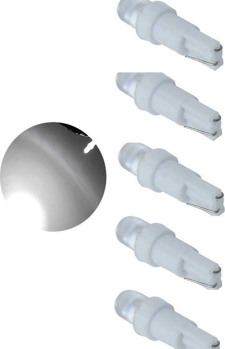 Auto LEDlamp - autoverlichting LED T5 - 12V DC - 5 Stuks