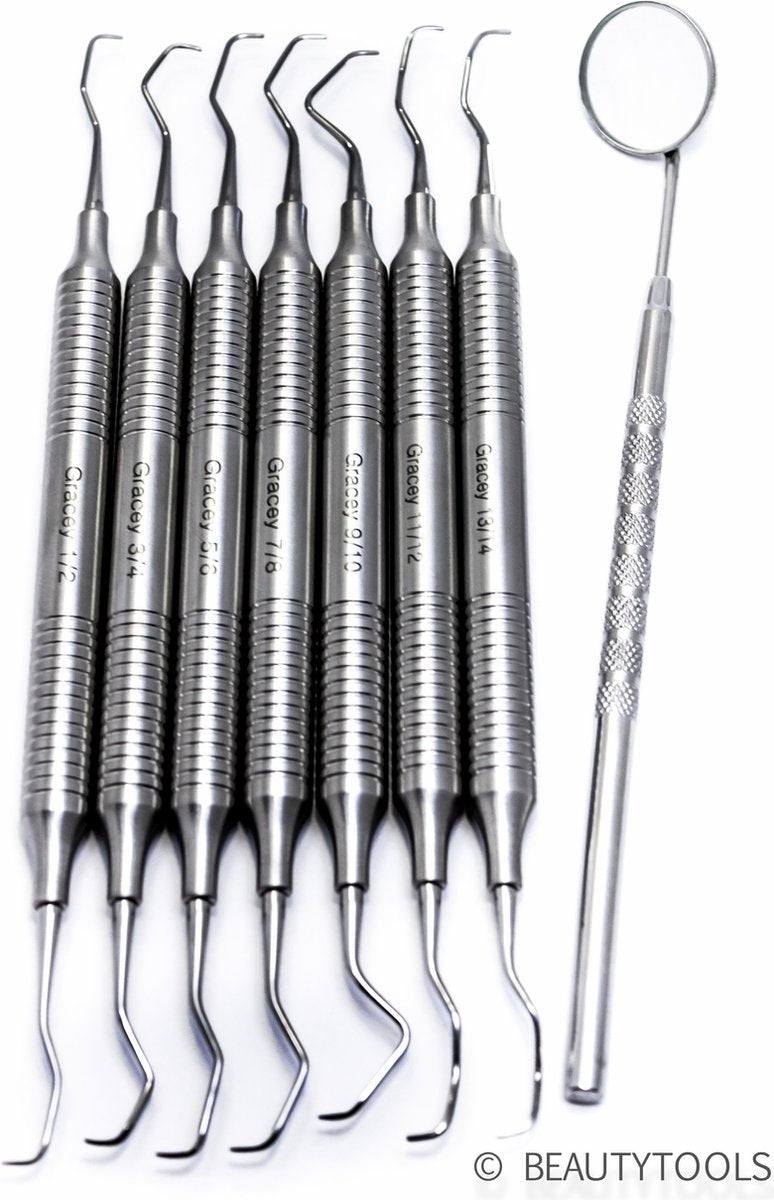 Beautytools PRO Set tandsteenhaakjes - PROFESSIONAL LINE (8 stuks) - INOX