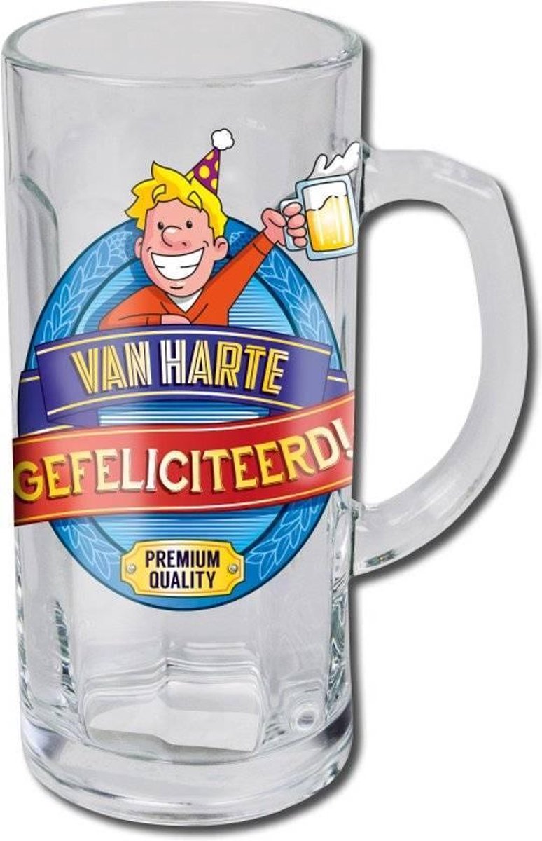 Bierglas - Bierpul - Gefeliciteerd