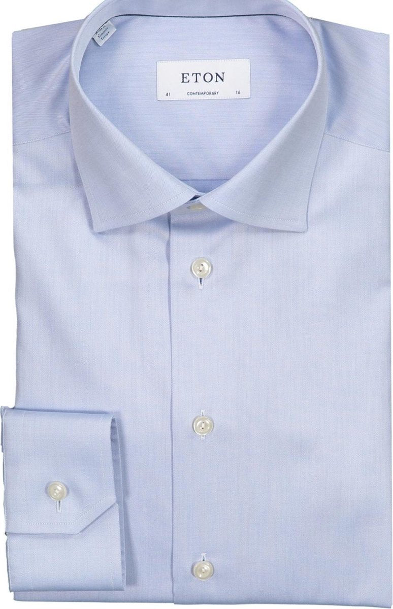 Eton  Overhemd Blauw Normaal - Maat UK16-EU41 - Heren - Never out of stock Collectie - Katoen