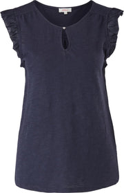 s.Oliver Top dames - Mouwloos - 100% Katoen - Marine - Maat 3XL (46)