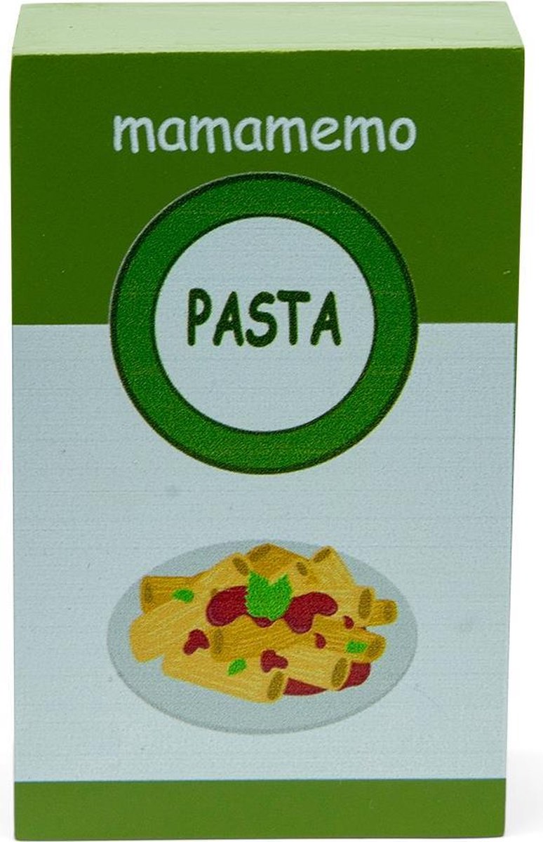 Mamamemo Pak Pasta 10 Cm Hout Groen/wit