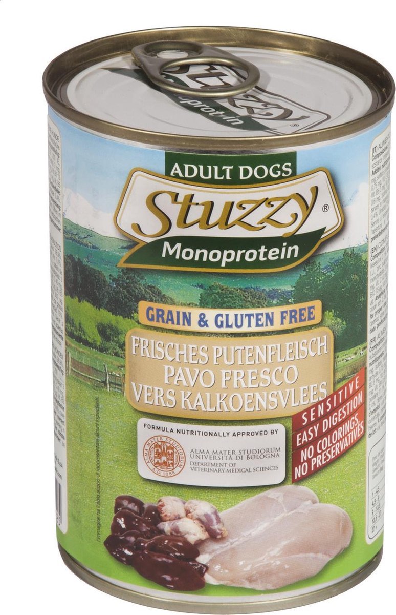 Stuzzy Monoproteïn Kalkoen - Hond - Natvoer - Volledig voer - 6 x 400 gr