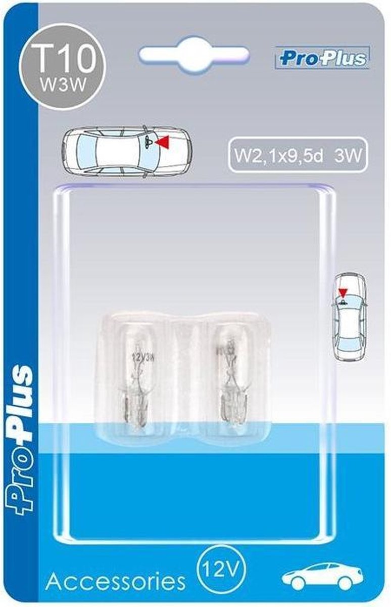 Proplus Autolampen T10 12 Volt 3 Watt 2 Stuks