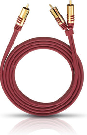 Oehlbach 20562 RCA Audio/phono Y cable [2x RCA plug (phono) - 1x RCA plug (phono)] 2.00 m Red gold plated connectors