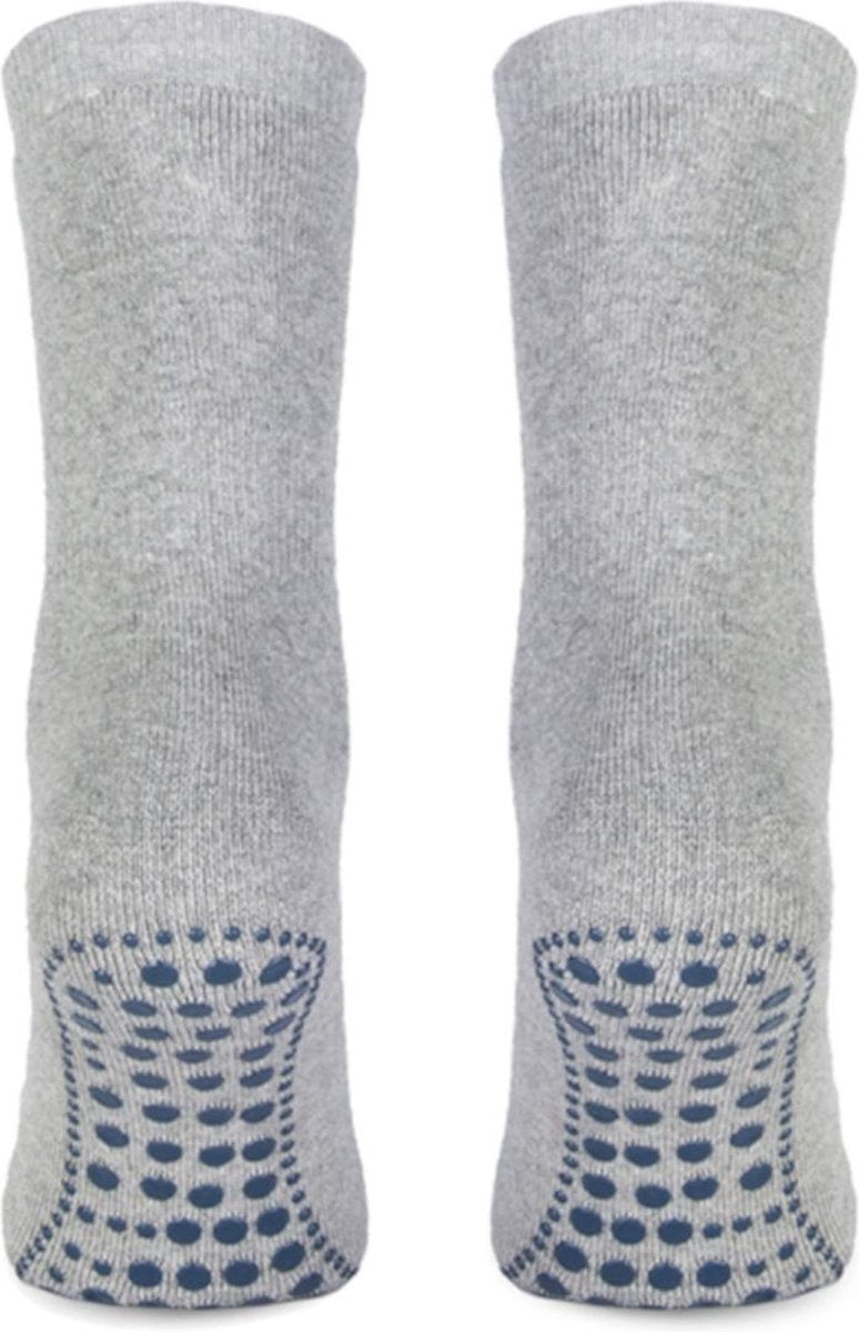 Topsocks huissokken met antislip noppen kleur: grijs maat: 39-42