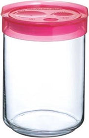 Voorraadpot - Snoeppot - Voorraadbus - Bewaarblik - Pot met deksel - Roze - 1l