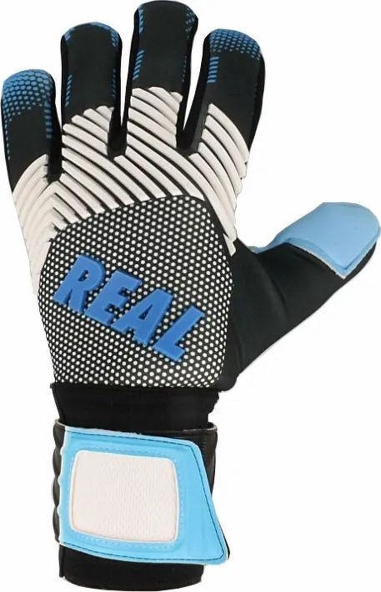 Real Aqua Keepershandschoenen Heren - Zwart / Lichtblauw | Maat: 8