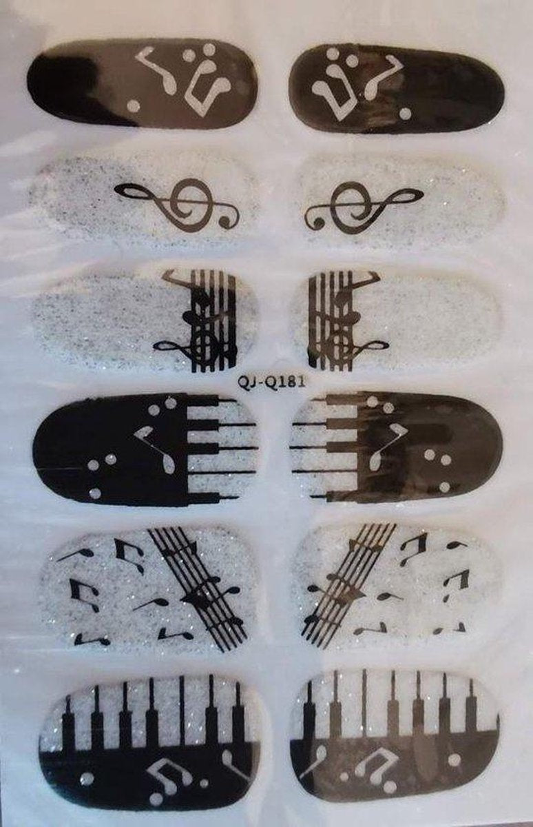 Nagel sticker muziek noten nail art music noot
