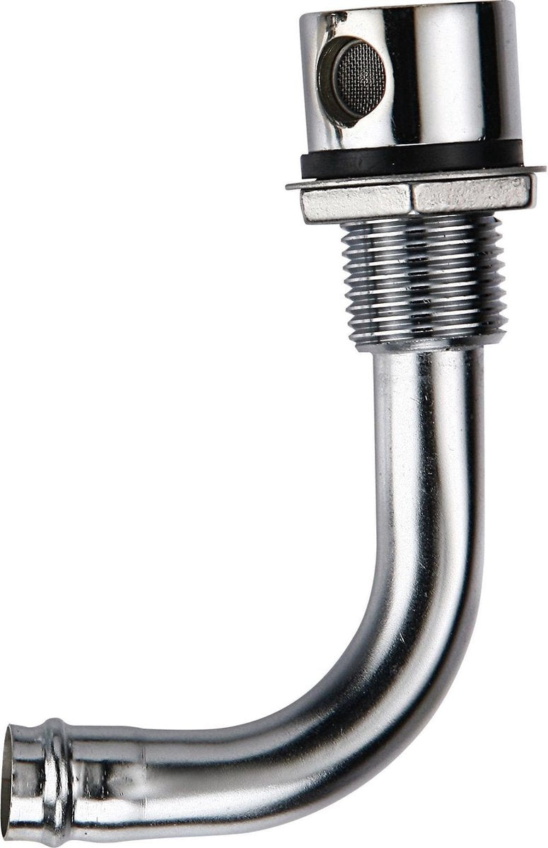 Ontluchtingsnippel verchroomd gebogen 16mm