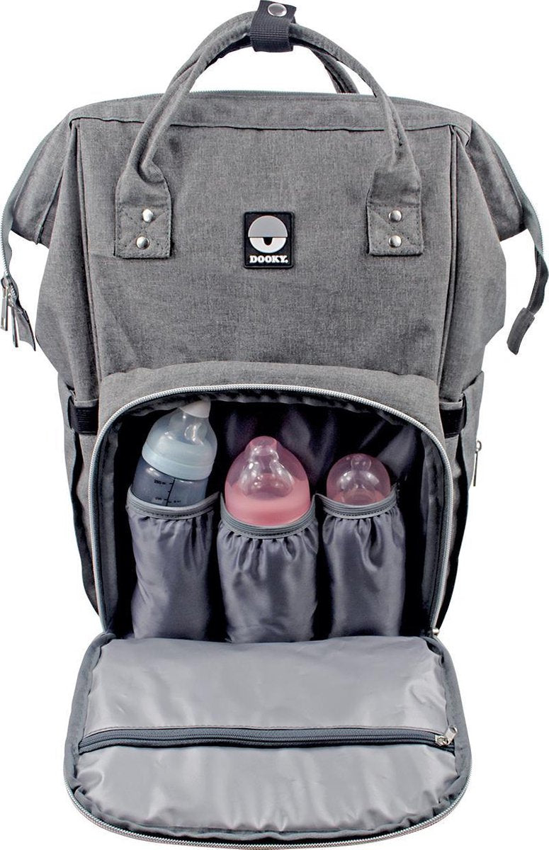 Dooky Diaper Luiertas Rugtas - Groot - Incl verschoningsmatje - Grijs