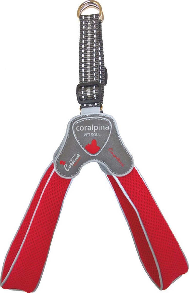 Luxe Coralpina honden harness Cinquetorri  tuig rood 20-30 cm