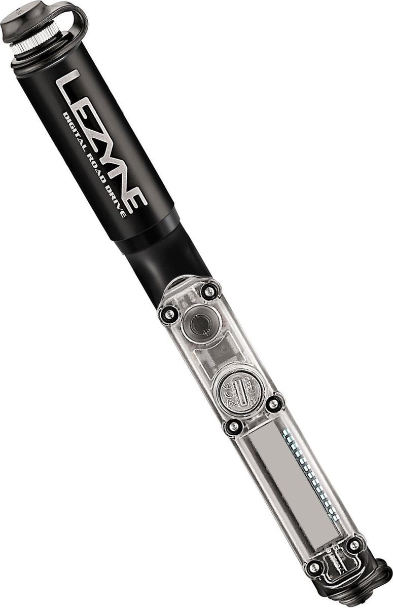 Lezyne Digital Road Drive - Minipomp - Inclusief digitale drukmeter - Zwart