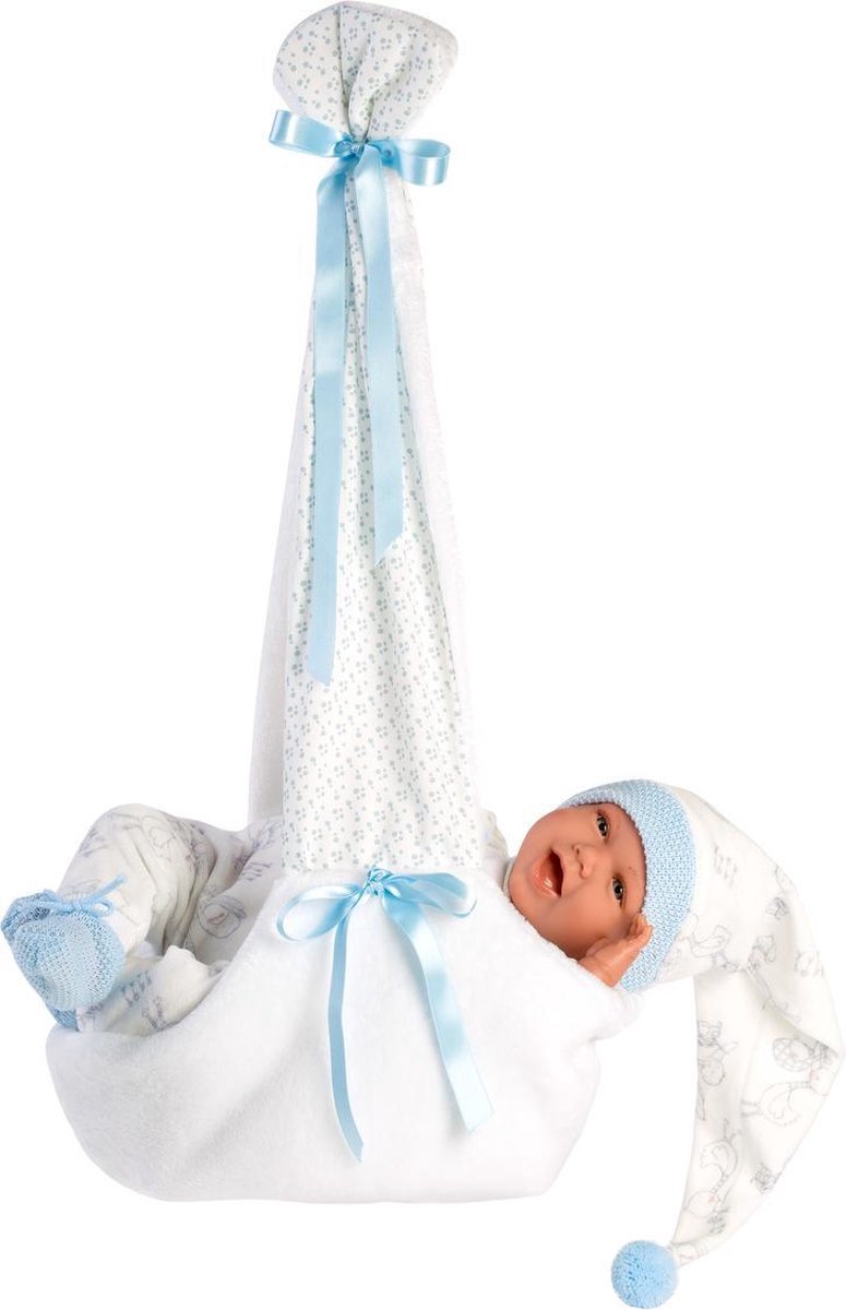 Llorens pop MIMO SONRISAS CAPAZO CIGÜEÑA AZUL 42 cm