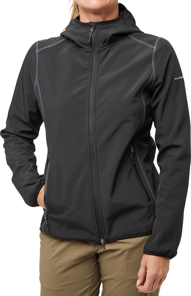 Wildebeast Rosa Softshell Jas Zwart Dames - Maat S