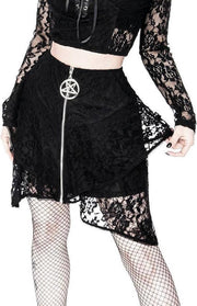 Restyle Korte rok -XS- Layered Lace Zwart