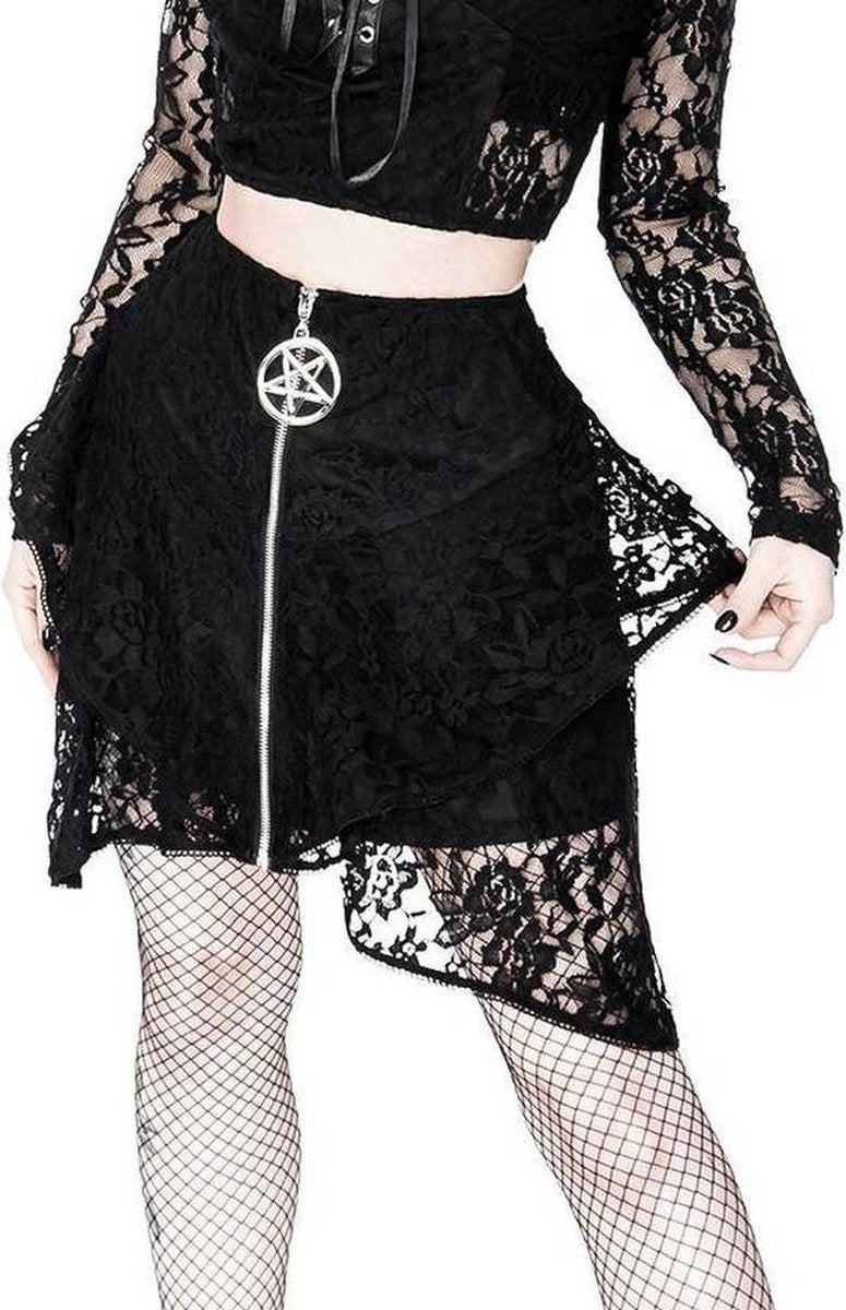 Restyle Korte rok -XS- Layered Lace Zwart
