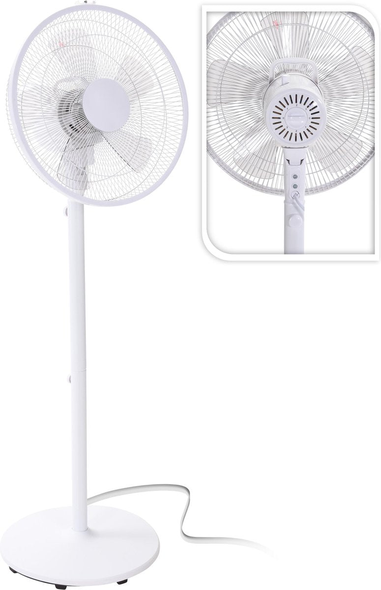 Excellent Electrics - Staande ventilator - wit - metaal - 50 Watt - Ø36cm x 130cm - Ventilator staand
