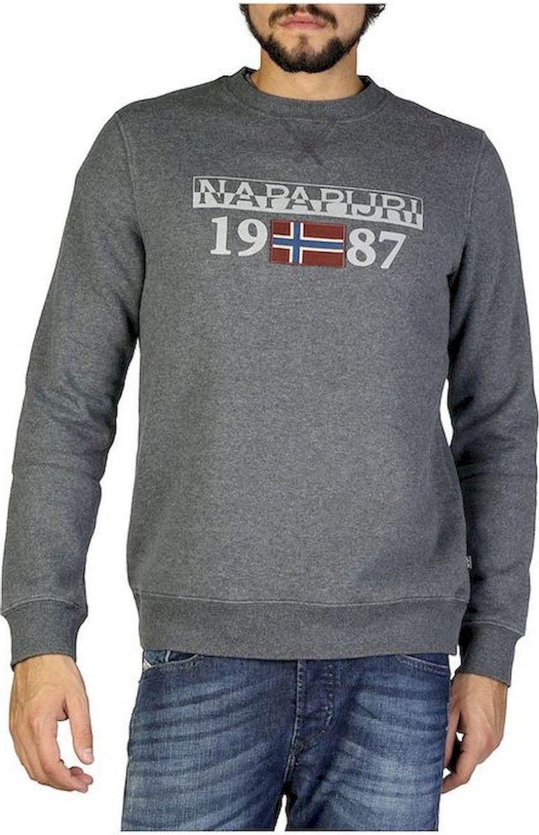 Napapijri Berthow Logo Crew Sweater Heren  Sporttrui - Maat S  - Mannen - Grijs