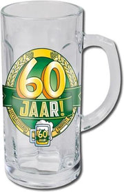 Verjaardag - Bierpul - 60 Jaar - Gevuld met gemengde drop - In cadeauverpakking  met gekleurd lint
