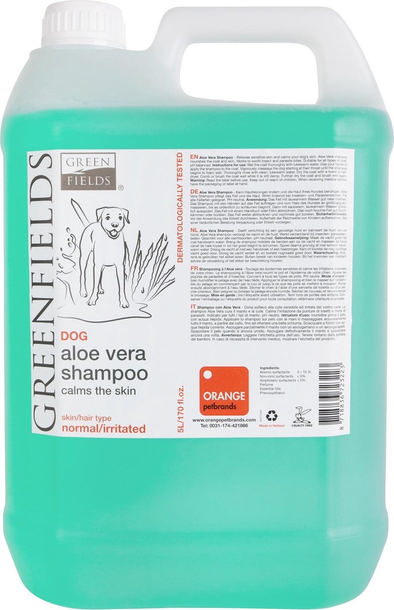 Krachtige Hondenshampoo met Aloe Vera - Greenfields - 5 L