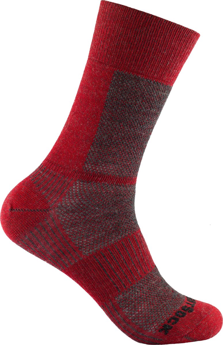 Wrightsock Coolmesh Merino Crew - Vuurrood/Grijs - XL (45