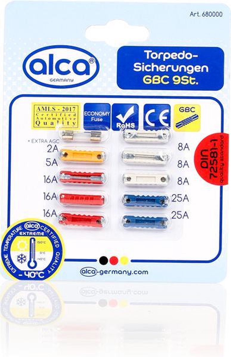 Porcelein zekeringen 2A-25A 10 stuks