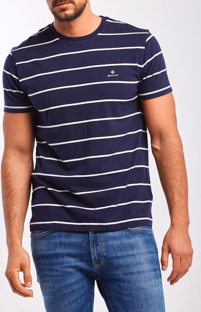 Gant T-shirt streep Blauw  heren maat S