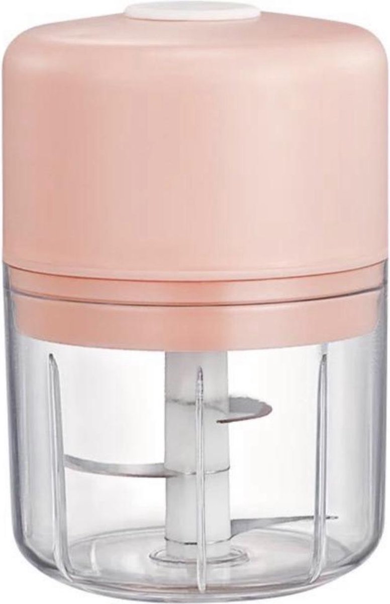 Repus Tools Chopper ROZE - Electrische Chopper - Hakmolen - Draadloos - Mini Knoflook Chopper - Mixer - Keukengerei - Waterbestendig - Mini Food processor - RVS - 250 ML - Multifunctionele Chopper - Hakker - Snijder - Keuken musthave - ROZE/PINK
