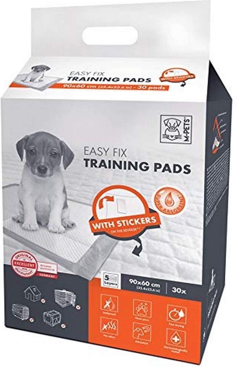 M-pets Trainingpads Easy Fix 90 X 60 Cm Textiel Wit 30 Stuks