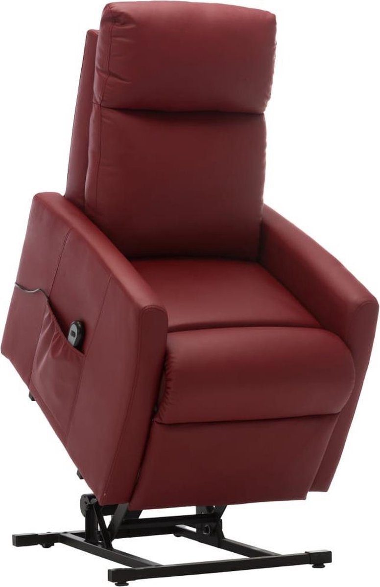 vidaXL Fauteuil elektrisch sta-op-stoel kunstleer wijnrood