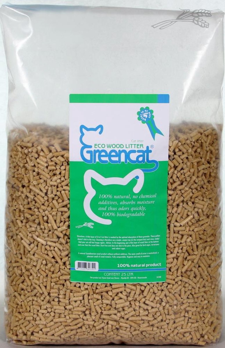 Greencat Eco Wood Litter - 25 liter