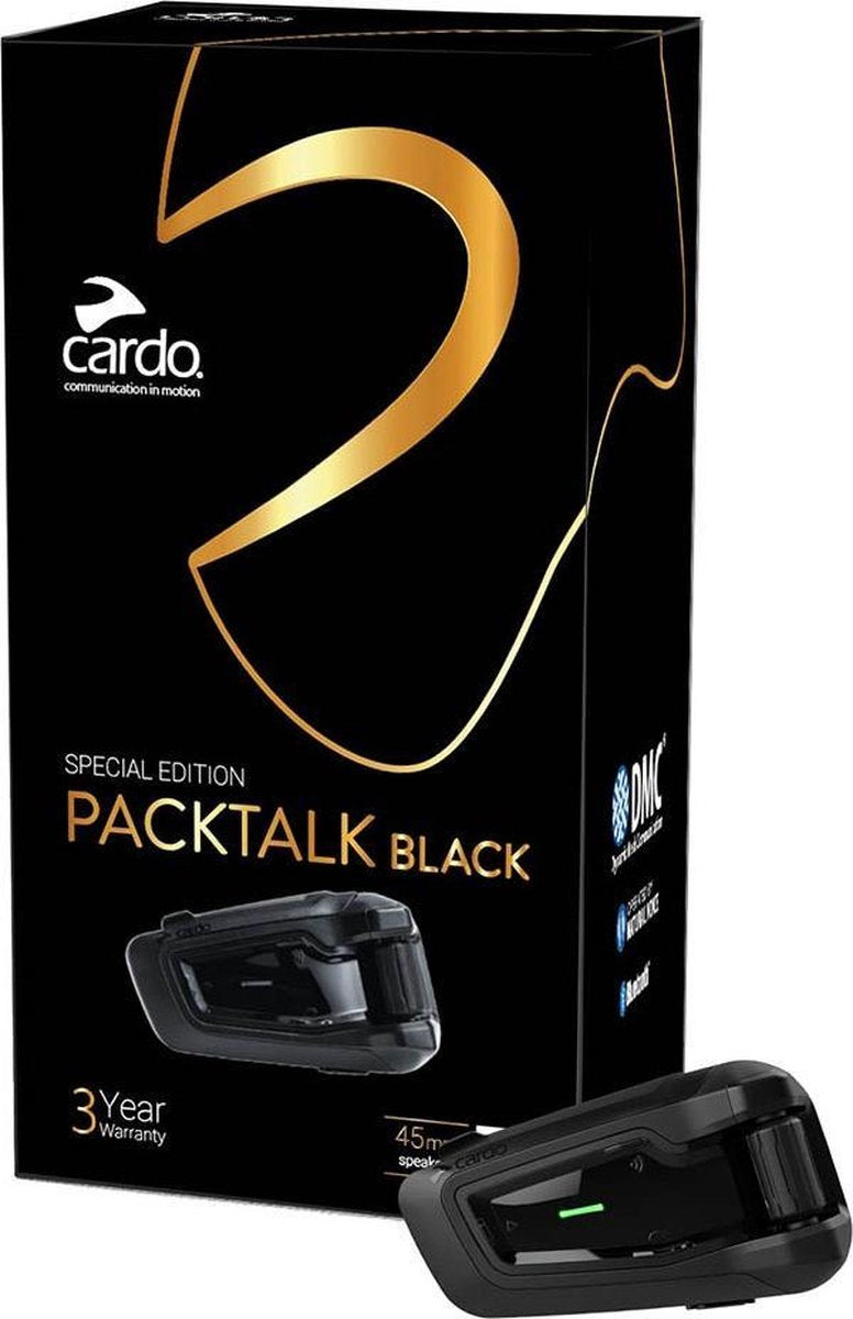 Cardo Packtalk Bold Black Edition Single Pack Bluetooth Communication System