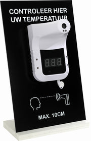 Contactloze infraroodthermometer op display of muurbevestiging
