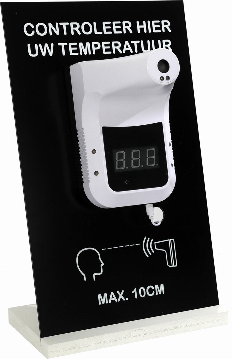 Contactloze infraroodthermometer op display of muurbevestiging