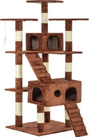 BestPet CT-T07-Brown Krabpaal voor katten - Speelhuis - Bruin