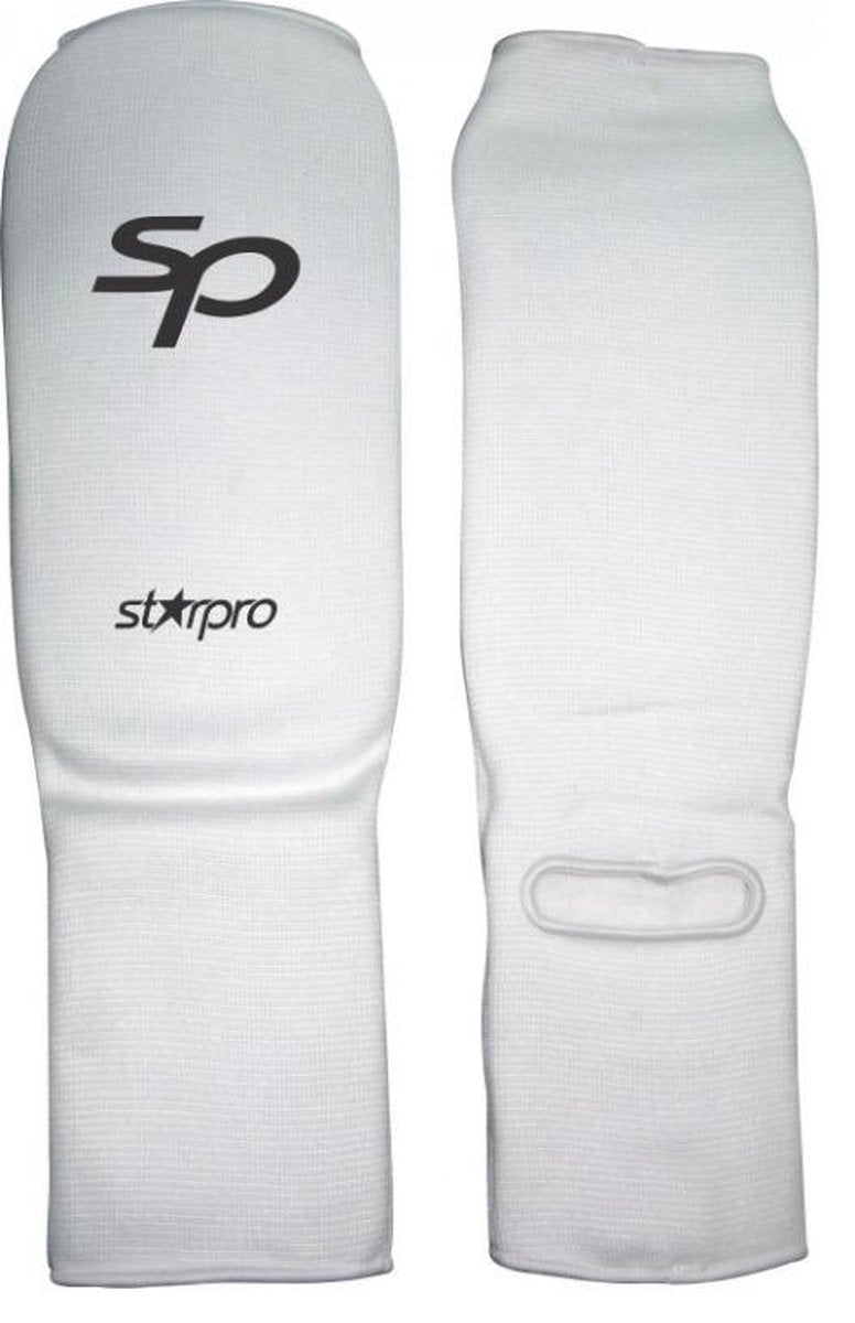 Elastische scheen/wreefbeschermers Starpro |wit