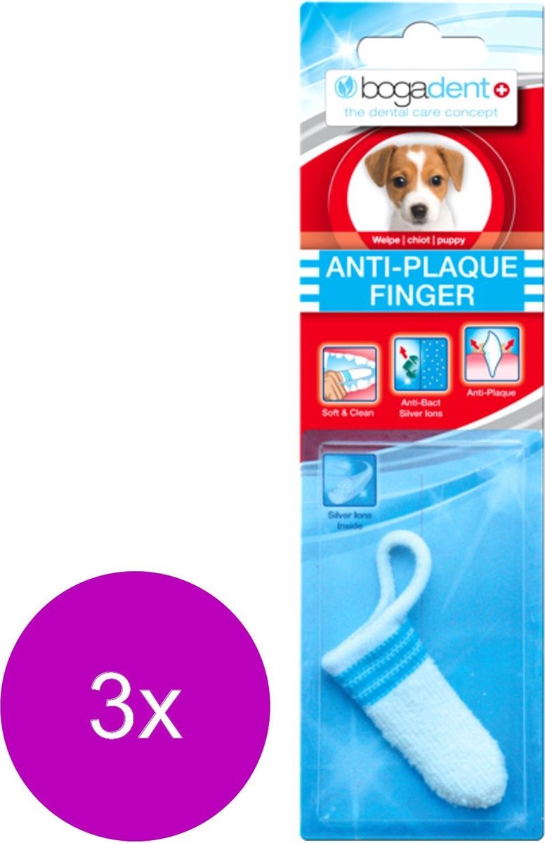 Bogadent Dental Antiplaque Finger Pup - Gebitsverzorging - 3 x per stuk