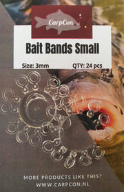 Bait Bands - Small - 0.3cm - 24 stuks - Transparant - Pellet Band - Elastiekjes Oppervlakte Vissen Karper