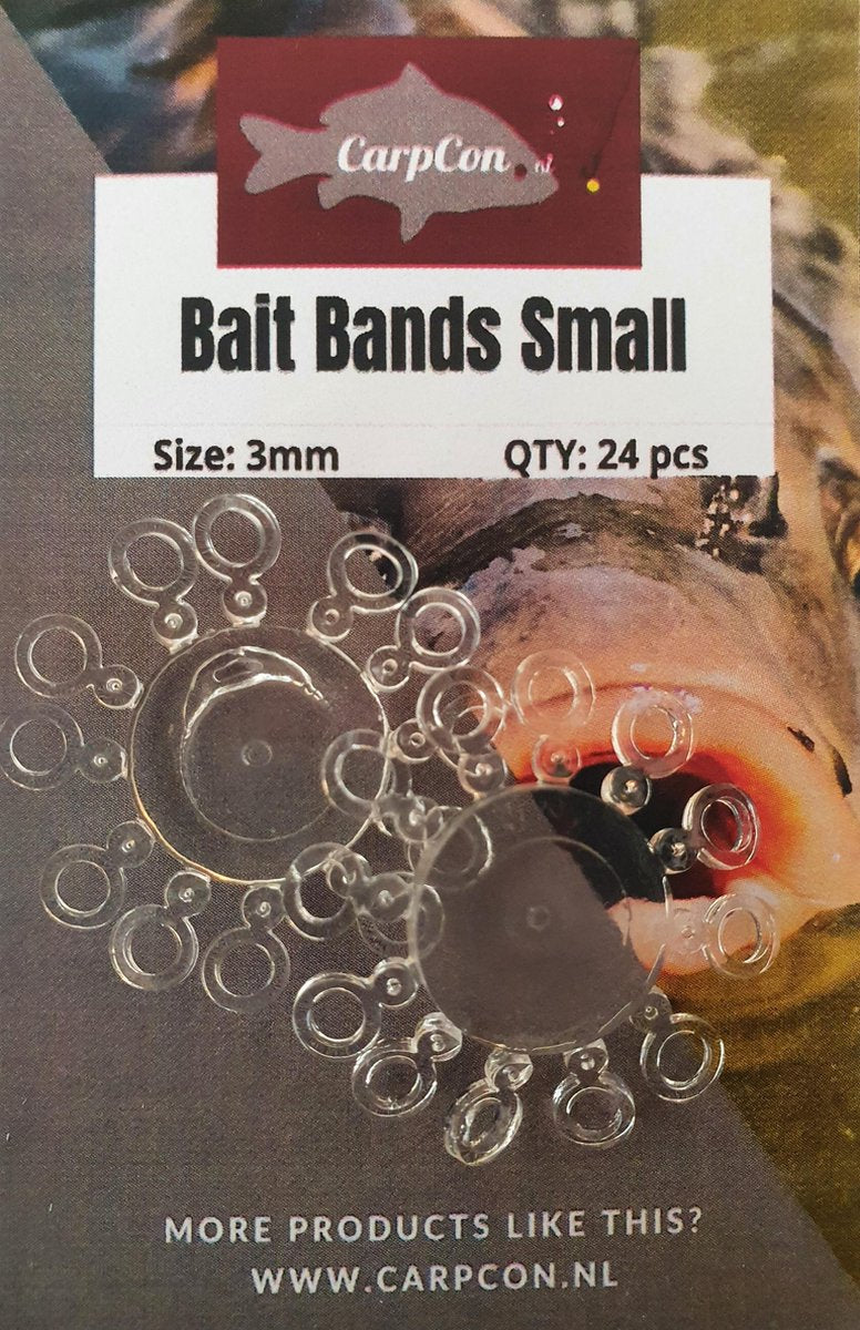 Bait Bands - Small - 0.3cm - 24 stuks - Transparant - Pellet Band - Elastiekjes Oppervlakte Vissen Karper