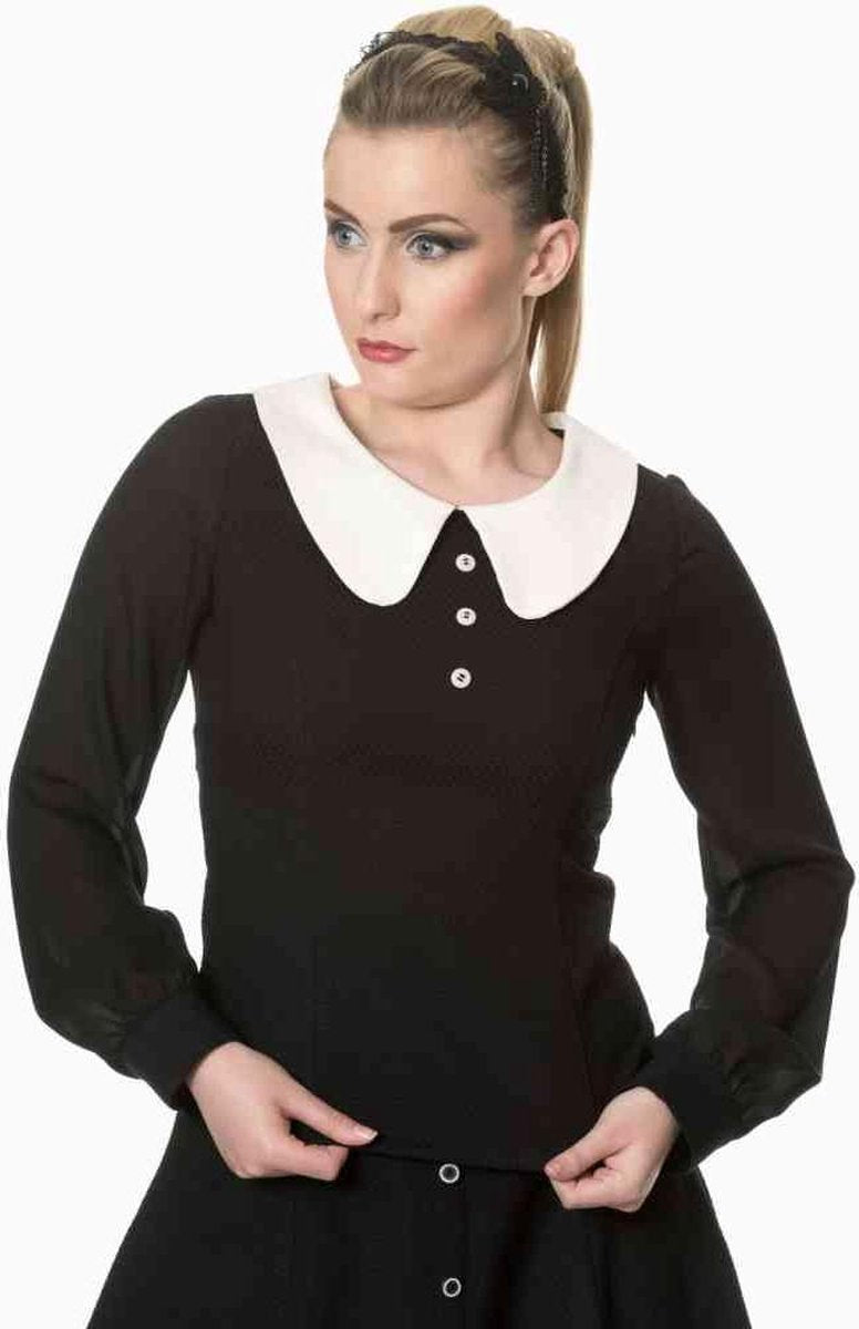 Banned Blouse -M- Till dawn Zwart