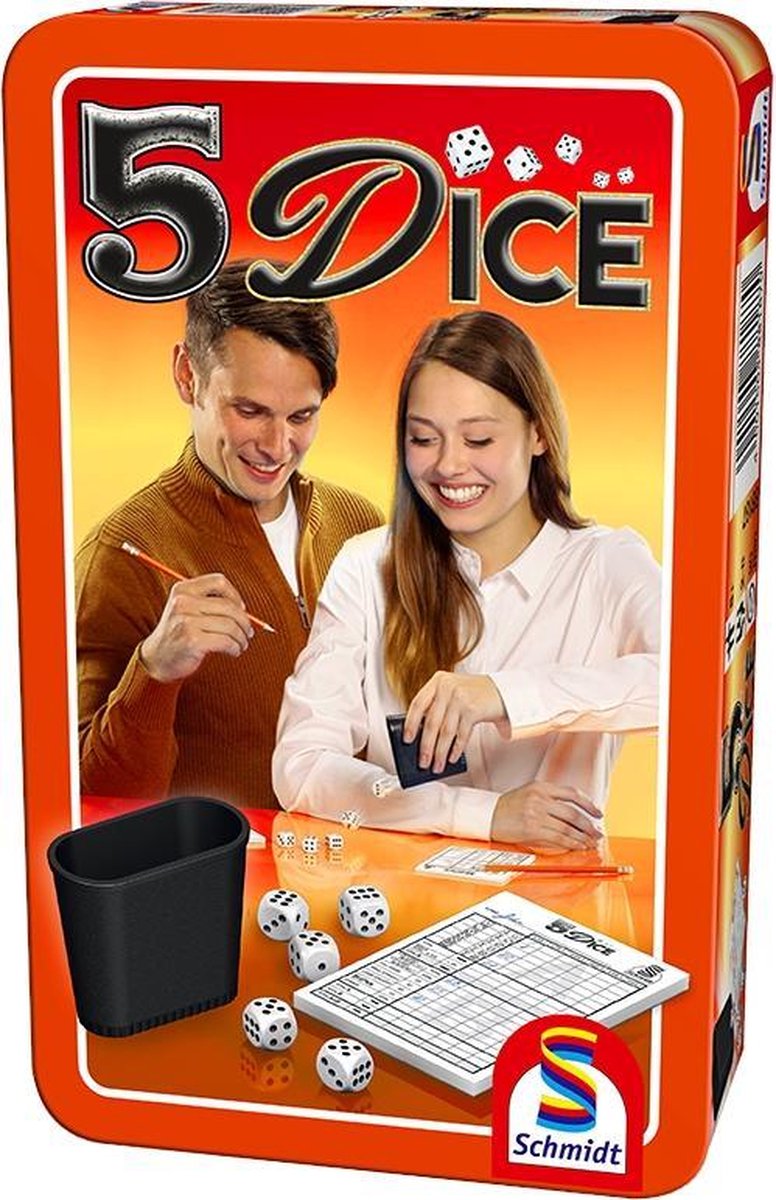 Schmidt dobbelspel 5 Dice - in blik