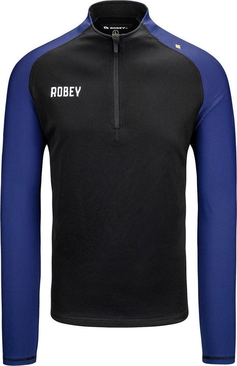Robey Performance Half-Zip Top (maat 140) - Black/Royal Blue