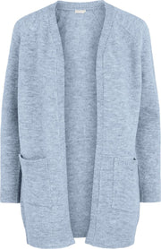 Pieces PERLA LS LONG CARDIGAN KNIT 17111310 Dames Vest Cashmere Blue  - Maat XS