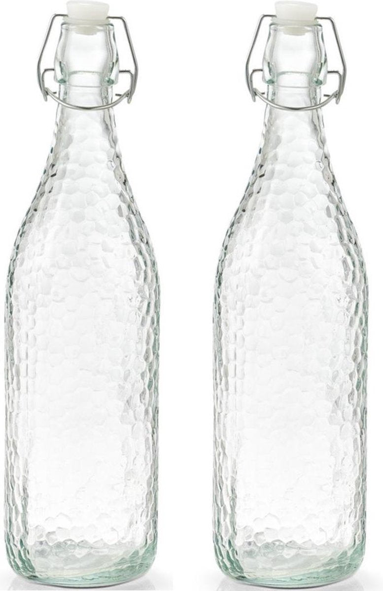5x Glazen flessen transparant met beugeldop 500 ml - Zeller - Keukenbenodigdheden - Woondecoratie - Tafel dekken - Koude dranken serveren/bewaren - Olie/azijn flessen - Decoratie flessen
