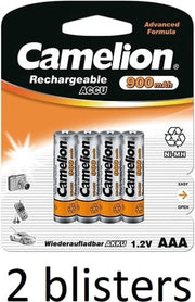 Camelion oplaadbare AAA batterij 900mah - 4 stuks