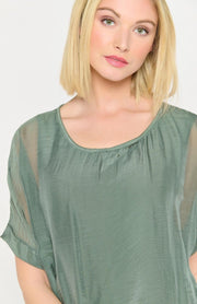 Zijden blouse - Khaki