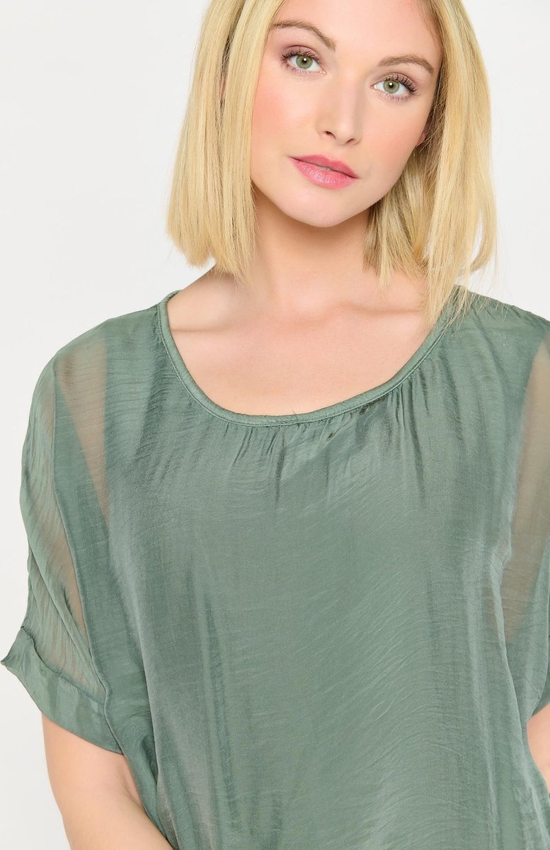Zijden blouse - Khaki